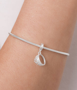 SILVER 925 HANGING CROWN CHARM