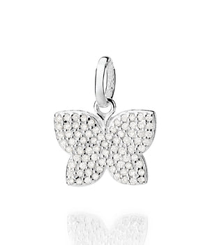 SILVER 925 FULLY STUDDED BUTTERFLY PENDANT