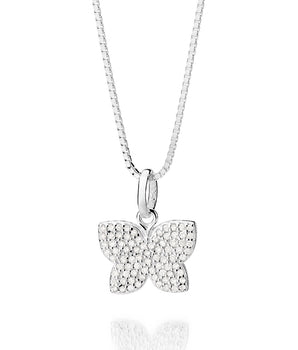 SILVER 925 FULLY STUDDED BUTTERFLY PENDANT