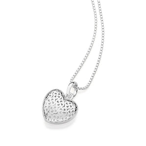SILVER 925 HOLLOW DESIGN HEART PENDANT