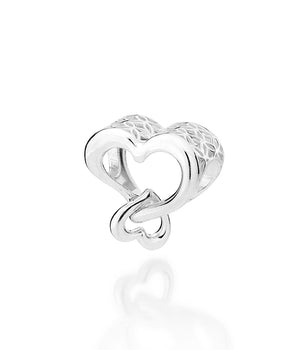 SILVER 925 HOLLOW HEART CHARM