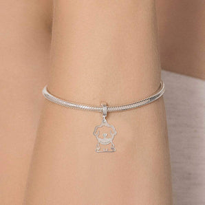SILVER 925 HOLLOW DOG CHARM
