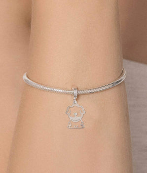 SILVER 925 HOLLOW DOG CHARM