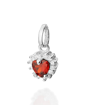 SILVER 925 HEART FIRE PENDANT