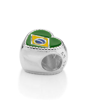 SILVER 925 HEART OF BRAZIL CHARM