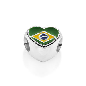 SILVER 925 HEART OF BRAZIL CHARM