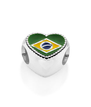 SILVER 925 HEART OF BRAZIL CHARM