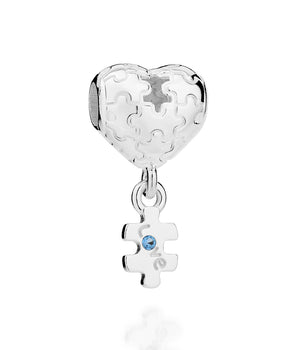 SILVER 925 AUTISM AWARENESS HEART CHARM