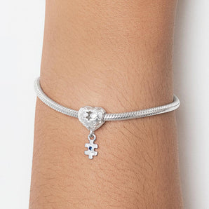SILVER 925 AUTISM AWARENESS HEART CHARM