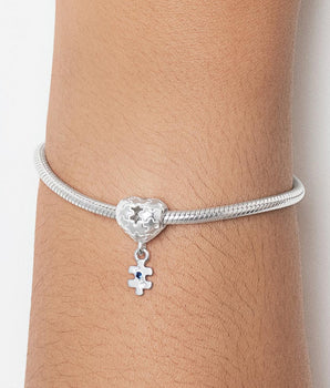 SILVER 925 AUTISM AWARENESS HEART CHARM