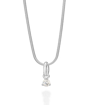 SILVER 925 SOLITAIRE STONE PENDANT