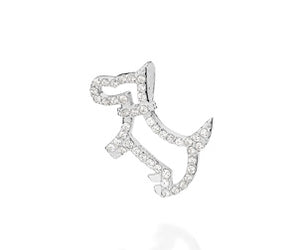 SILVER 925 STUDDED DOG PENDANT