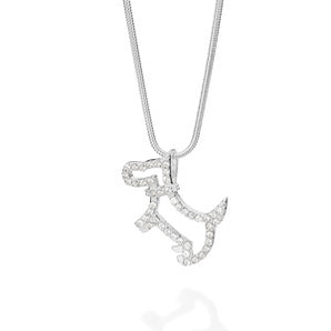 SILVER 925 STUDDED DOG PENDANT