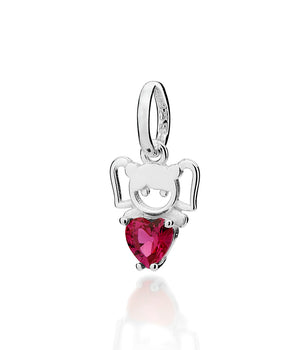 SILVER 925 LITTLE GIRL HEART PENDANT