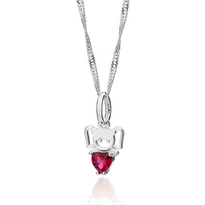 SILVER 925 LITTLE GIRL HEART PENDANT
