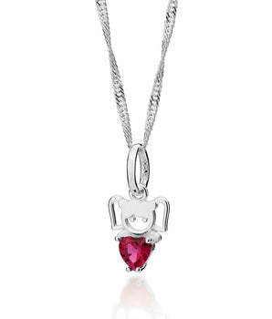 SILVER 925 LITTLE GIRL HEART PENDANT