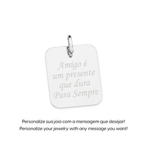 SILVER 925 RECTANGLE CUSTOMIZABLE PENDANT