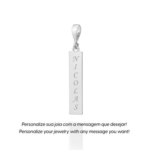 SILVER 925 FOREVER YOURS PERSONALIZED VERTICAL BAR PENDANT