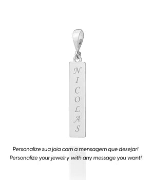 SILVER 925 FOREVER YOURS PERSONALIZED VERTICAL BAR PENDANT