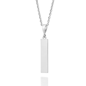 SILVER 925 FOREVER YOURS PERSONALIZED VERTICAL BAR PENDANT