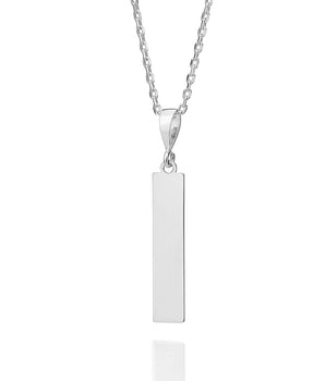 SILVER 925 FOREVER YOURS PERSONALIZED VERTICAL BAR PENDANT