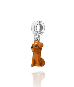 SILVER 925 CARAMEL DOG CHARM