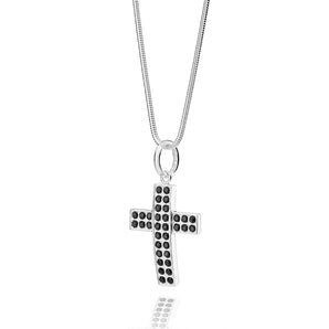 SILVER 925 MEN'S MODERN CROSS PENDANT