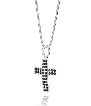 SILVER 925 MEN'S MODERN CROSS PENDANT
