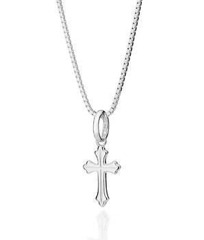 SILVER 925 MEN'S EDGY CROSS PENDANT