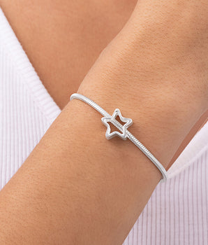 SILVER 925 OPEN SKY STAR SPACER CHARM