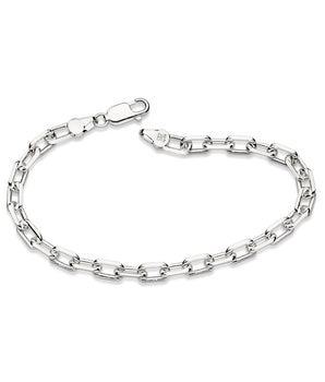 SILVER 925 PAPER CLIP LINK CHAIN BRACELET - 22CM