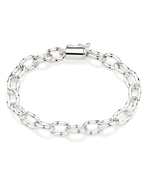 SILVER 925 TWISTED ROLO LINK CHAIN BRACELET