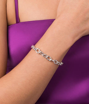 SILVER 925 TWISTED ROLO LINK CHAIN BRACELET