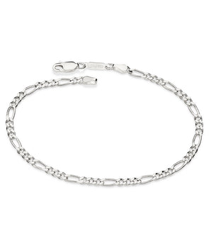 SILVER FIGARO LINK BRACELET MEDIUM