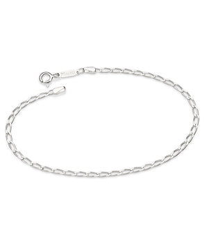 SILVER OVAL CABLE LINK BRACELET MEDIUM