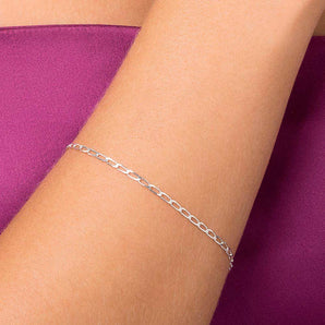 SILVER OVAL CABLE LINK BRACELET MEDIUM
