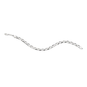 SILVER LARGE OVAL CABLE LINK BRACELET LARGE
