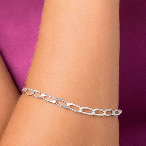 SILVER LARGE OVAL CABLE LINK BRACELET XLARGE