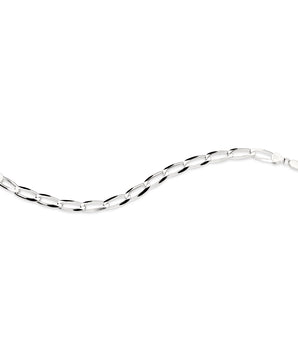 SILVER TWISTED OVAL LINK BRACELET LARGE