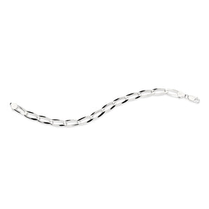 SILVER TWISTED OVAL LINK BRACELET XLARGE