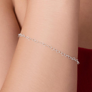 SILVER 925 HEARTS IN LINE BRACELET
