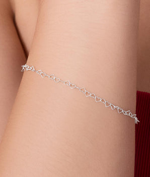 SILVER 925 HEARTS IN LINE BRACELET