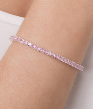 SILVER 925 SMALL RIVIERA BRACELET IN PINK