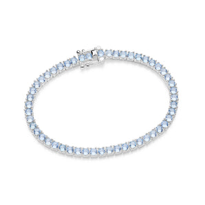 SILVER 925 LARGE RIVIERA BRACELET IN LIGHT BLUE
