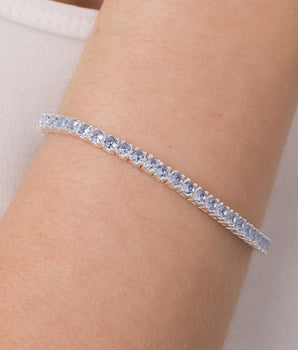 SILVER 925 LARGE RIVIERA BRACELET IN LIGHT BLUE