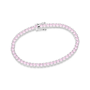 SILVER 925 LARGE RIVIERA BRACELET IN PINK
