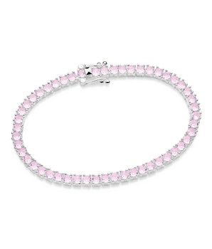 SILVER 925 LARGE RIVIERA BRACELET IN PINK