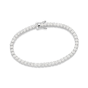 SILVER 925 LARGE RIVIERA BRACELET IN WHITE