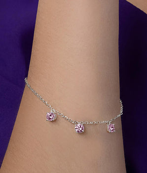 SILVER 925 PINK LIGHT BRACELET