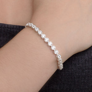 SILVER 925 ENGLISH RIVIERA SPARKLE LARGE BRACELET